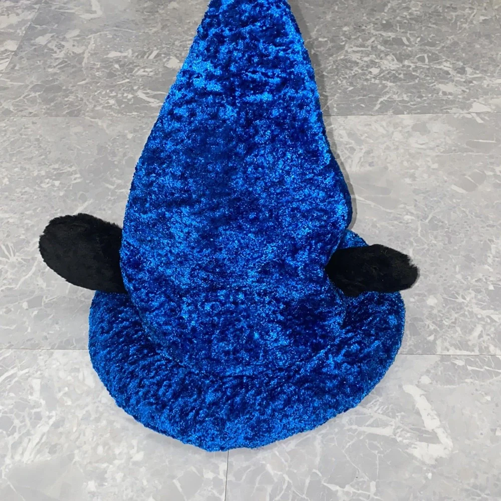 Disney Blue Sorcerer Mickey Hat with Black Ears and Silver Accents